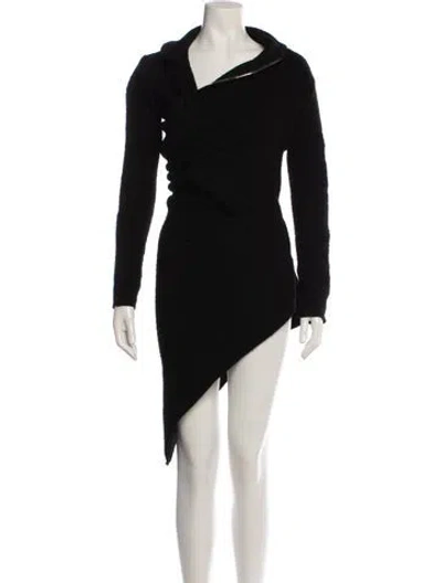 Pre-owned Comme Des Garçons Asymmetrical Mini Dress In Black