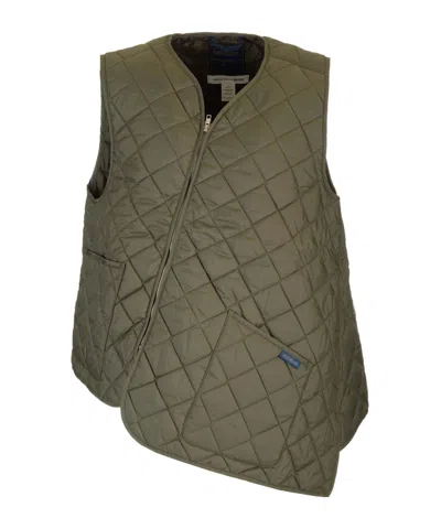 Comme Des Garçons Asymmetrical Padded Vest In Beige
