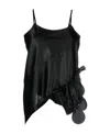 Comme Des Garçons Asymmetrical Pleated Sling In Black