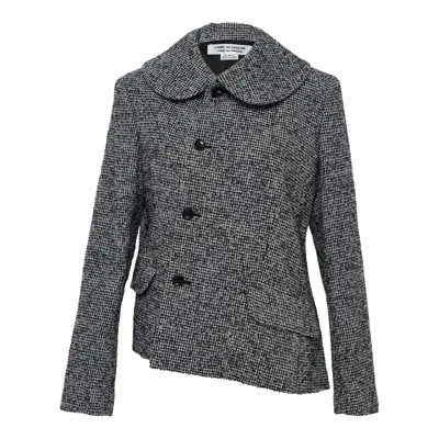 Comme Des Garçons Asymmetrical Round Collar Jacket In Gray