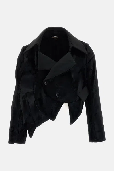 Comme Des Garçons Asymmetrical Short Sculpture Jacket In Animal Print