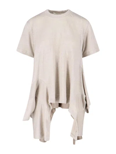 Comme Des Garçons Homme Plus Draped Hem T-shirt In Gray