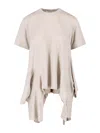 Comme Des Garçons Asymmetrical Ruffle T-shirt In Sand