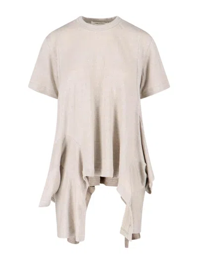 Comme Des Garçons Homme Plus Draped Hem T-shirt In Gray