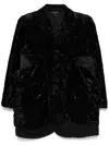 Comme Des Garçons Women Velvet Jacket Cut-out Detail In White