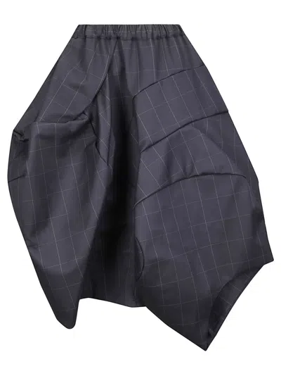 Comme Des Garçons Asymmetrical Wide Skirt With Elastic Waistband And Drawstring In Multi