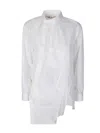 Comme Des Garçons Avant-garde Asymmetrical Shirt With Cutout In White
