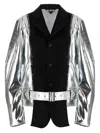Comme Des Garçons Avant-garde Laminated Jacket With Wool Insert In Silver