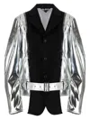 Comme Des Garçons Avant-garde Laminated Jacket With Wool Insert In Silver