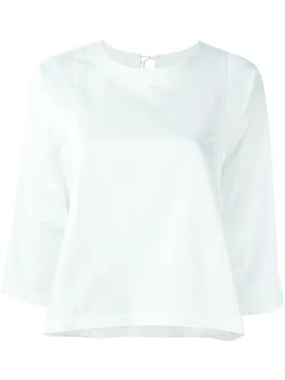 Comme Des Garçons Back Fastening Blouse In White