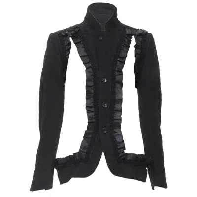 Comme Des Garçons Comme Des Garcons Bad Taste Ruffle Cut Out Deconstructed Blazer In Black