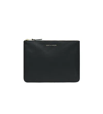 Comme Des Garçons Smooth Leather Clutch In Black