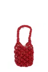 Comme Des Garçons Top Handle Knitted Tote Bag In Red