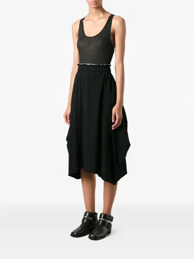 Comme Des Garçons Balloon Asymmetric Midi Skirt In Black