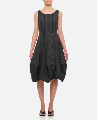 Comme Des Garçons Balloon Midi Dress In Black