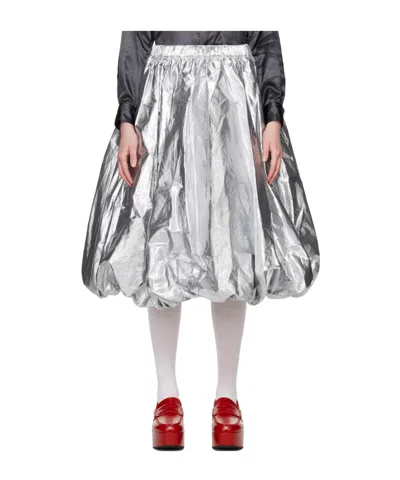 Comme Des Garçons Balloon Pleated Skirt In White