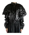 Comme Des Garçons Balloon-sleeve Cropped Jacket In Black