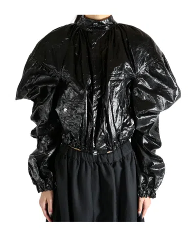 Comme Des Garçons Balloon-sleeve Cropped Jacket In Black