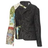 Comme Des Garçons Balmain Tweed Military Button Pocket Power Blazer Jacket In Multi