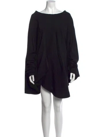 Pre-owned Comme Des Garçons Bateau Neckline Mini Dress In Black