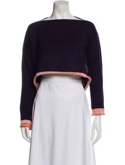 Pre-owned Comme Des Garçons Bateau Neckline Sweater In Purple