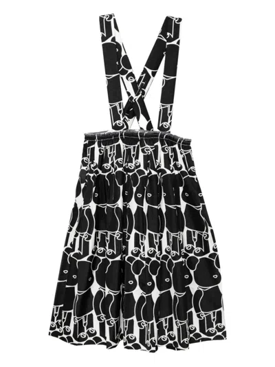 Comme Des Garçons Bearbrick-printed Skirt In Black