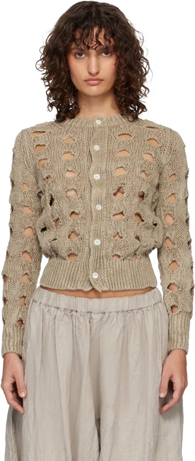 Comme Des Garçons Beige Hemp Cardigan In Sand