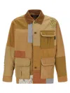 Comme Des Garçons Collar Corduroy Pockets Patchwork Design Jacket In Beige