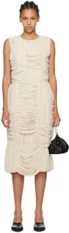 Comme Des Garçons Beige Ruched Midi Dress In 2 Beige