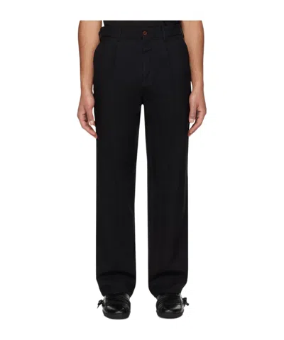 Comme Des Garçons Belt-loop Casual Pants In Black
