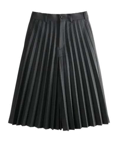 Comme Des Garçons Belt Loop Midi Skirt In Black