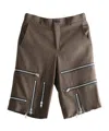 Comme Des Garçons Belt Loop Shorts In Brown