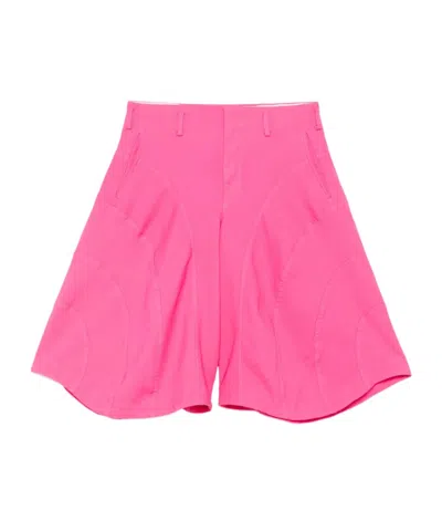 Comme Des Garçons Belt Loop Shorts In Pink