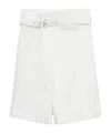Comme Des Garçons Belt Loop Shorts In White