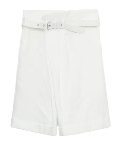 Comme Des Garçons Belt Loop Shorts In White