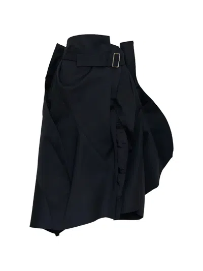 Comme Des Garçons Belted Asymmetric Skirt In Animal Print