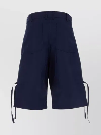 Comme Des Garçons Bermuda Shorts With Adjustable Side Straps In Blue