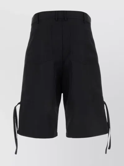 Comme Des Garçons Bermuda Shorts With Adjustable Side Ties In Black