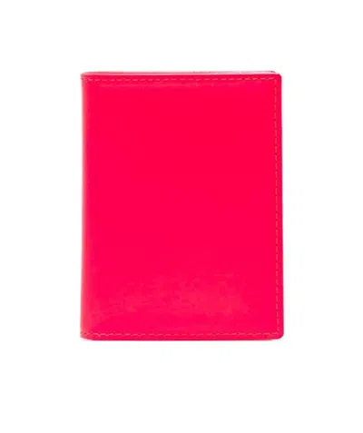 Comme Des Garçons Bi-fold Leather Cardholder In Red