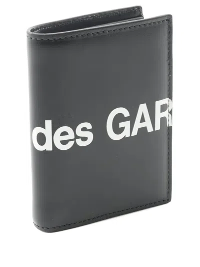Pre-owned Comme Des Garçons Bi-fold Leather Wallet In Black