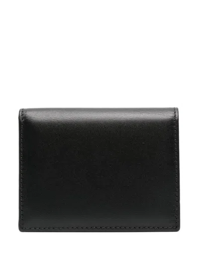 Comme Des Garçons Bi-fold Leather Wallet In Black