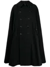 Comme Des Garçons Bib-collar Double-breasted Cape In Black