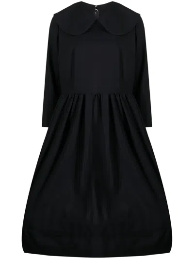 Comme Des Garçons Bib-collar Midi Dress In Blue