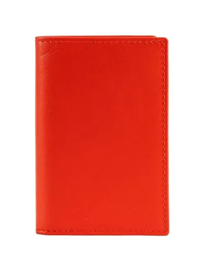 Comme Des Garçons Bi-fold Leather Wallet In Orange