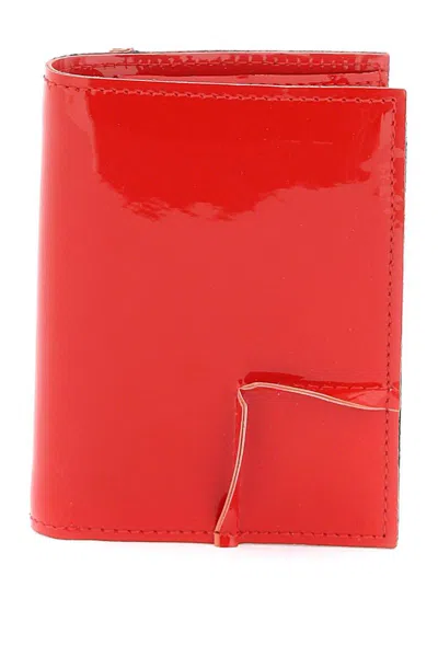 Comme Des Garçons Bifold Patent Leather Wallet In In Rosso