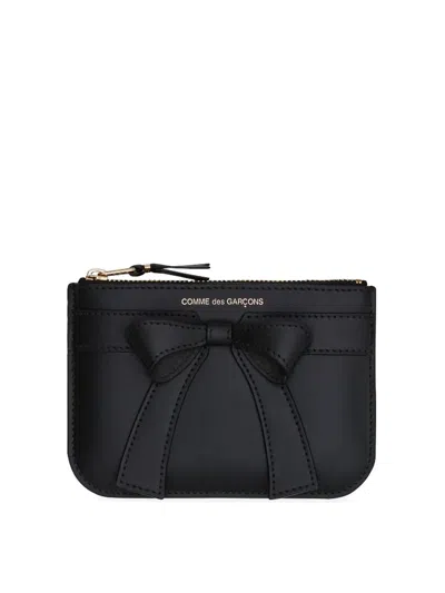 Comme Des Garçons Big Bow 145x105 Mm Wallet In Black