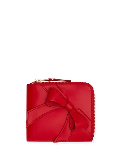 Comme Des Garçons Big Bow L Zip Wallet In Orange
