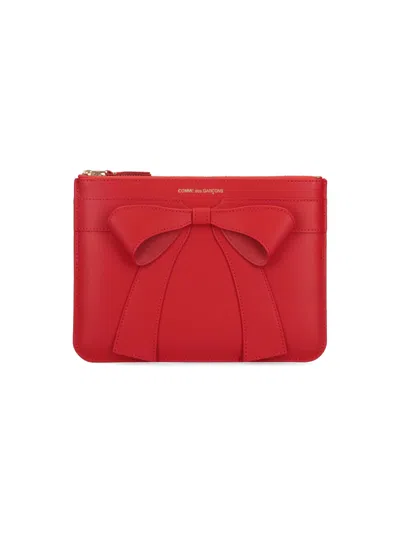Comme Des Garçons Big Bow Pouch In Red