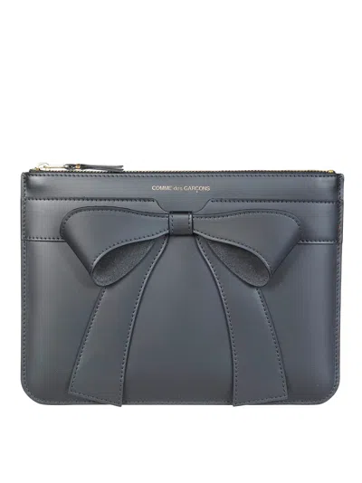 Comme Des Garçons Big Bow Structured Bow Clutch In Gray