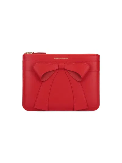 Comme Des Garçons "big Bow" Pouch In Red